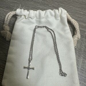 James Avery Sterling Silver Descending Dove Serenity Cross Pendant  16” Chain